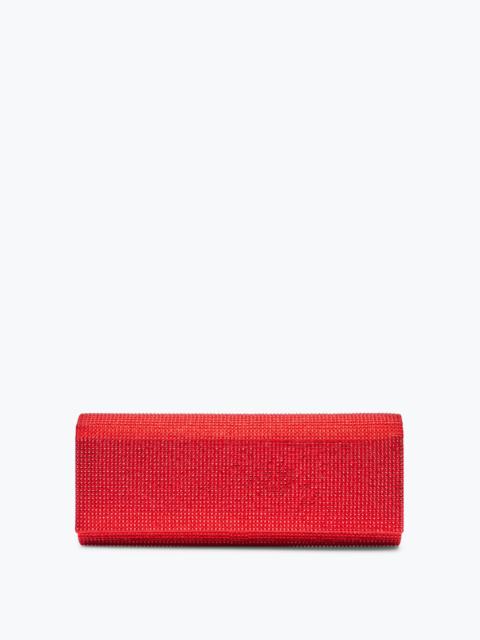 Zafira Red Clutch With All-Over Crystals