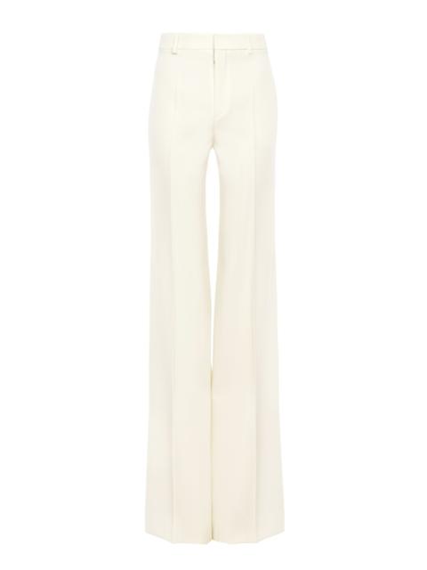HIGH-RISE FLARED PANTS IN WOOL GRAIN DE POUDRE