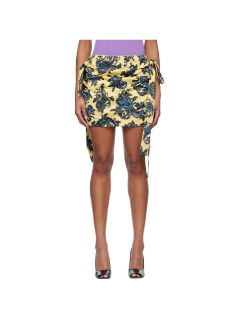 Yellow Drape Miniskirt