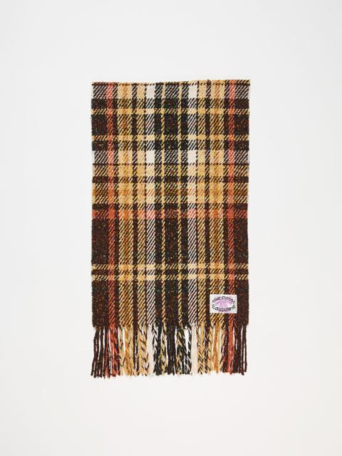 Wool check scarf - Brown