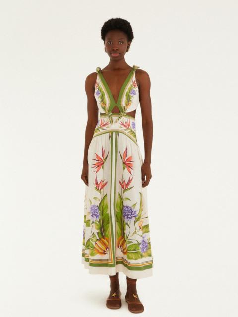 Sand Tropical Scarf Lenzing Ecovero Euroflax Maxi Dress