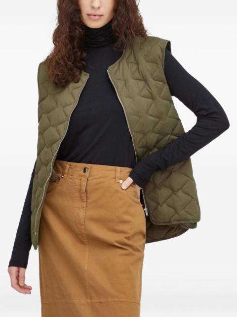 quilted zip-fastening gilet