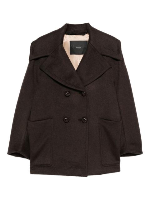 buttoned cashmere coat