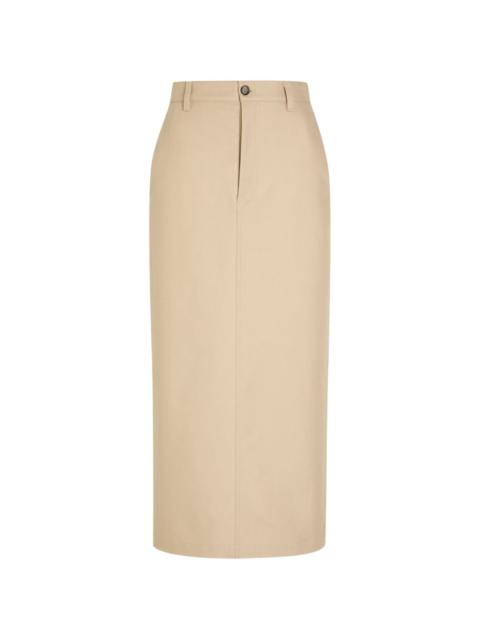 button midi skirt