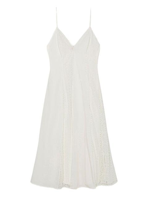 Mina lace-insert midi dress