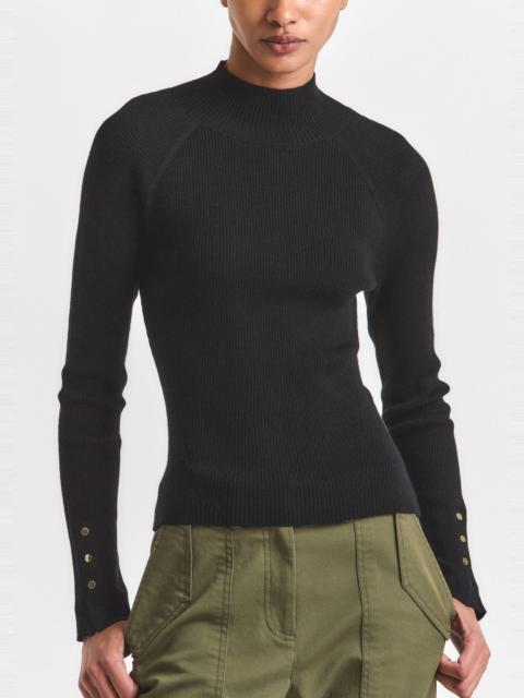 KASSANDRA RIBBED MOCK NECK SWEATER