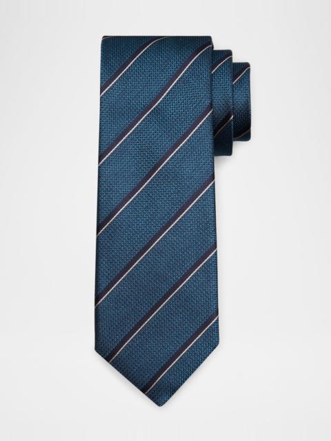 Men's Textured Multi-Stripe Silk Jacquard Tie