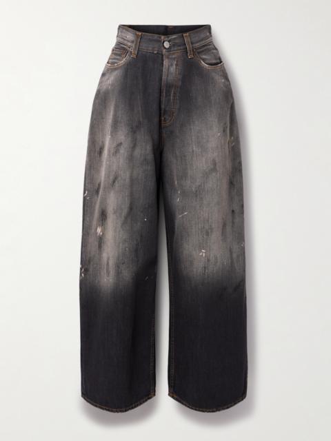 2023 Distressed Mid-rise Wide-leg Jeans