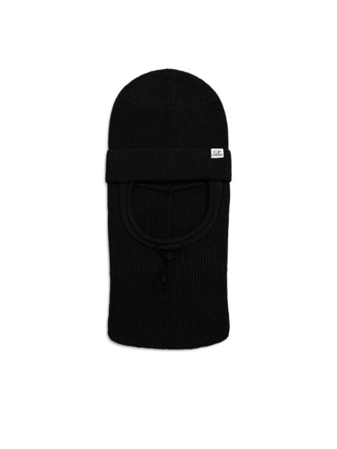 ribbed logo balaclava hat