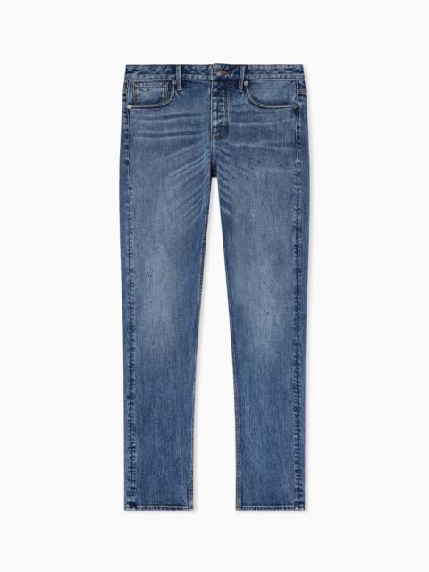 J75 SLIM-FIT JEANS IN STRETCH DENIM WITH MICRO SPOTS