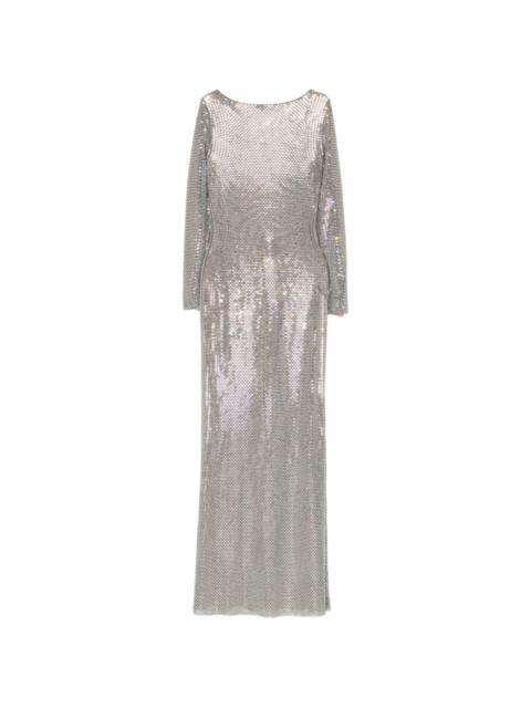 long-sleeve embellished maxi dress