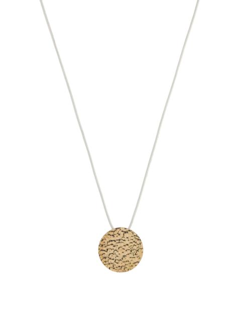 Wheel of Fortune Pendant in 18K Yellow Gold (White Leather Cord)