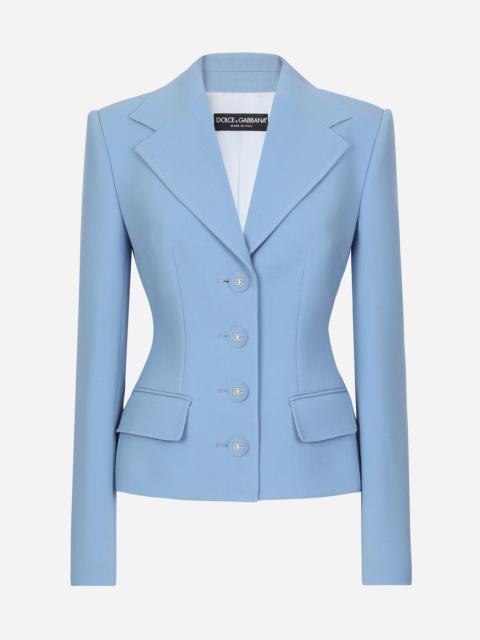 Single-breasted wool crêpe Dolce jacket