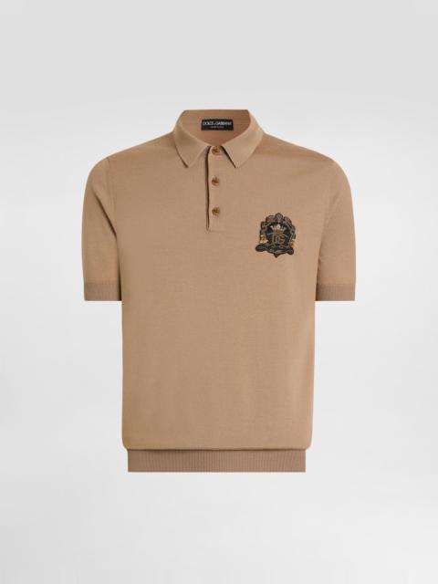 Virgin wool polo shirt