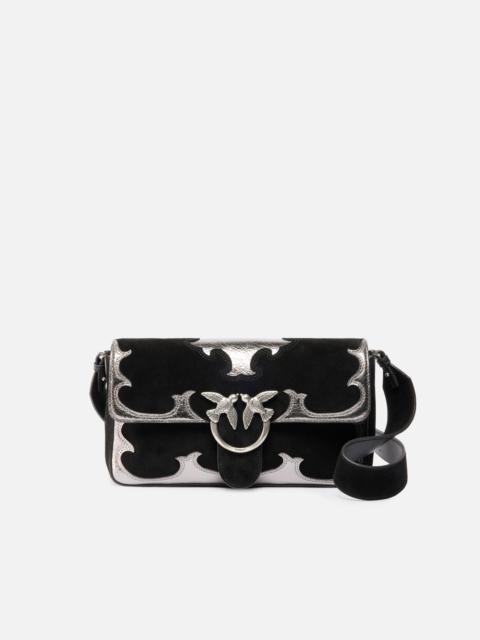 LOVE BAG ONE SLOUCHY MEDIUM SHOULDER BAG IN SUEDE WITH INLAYS