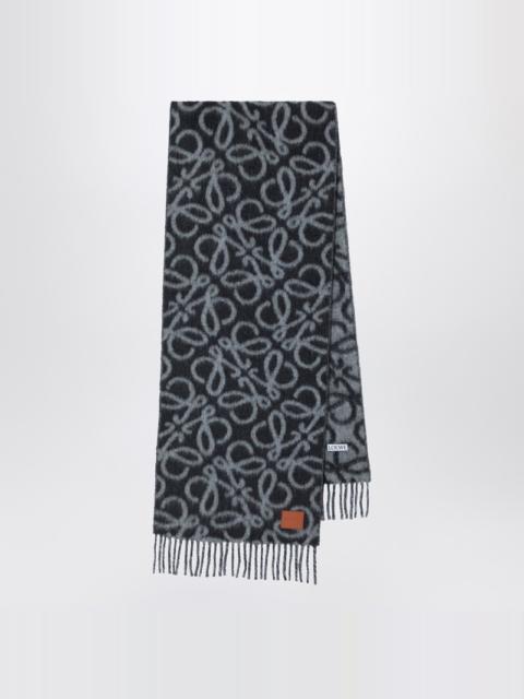 Black/grey scarf in alpaca and wool blend