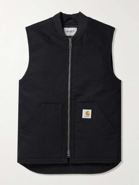 Logo-Appliquéd Cotton-Canvas Gilet