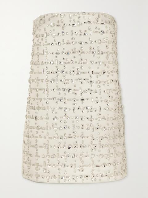 Blaise Strapless Crystal-embellished Satin Mini Dress
