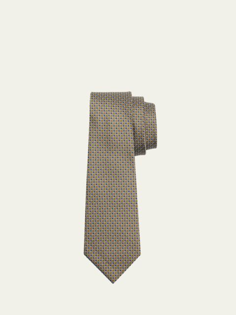 Men's Micro-Geometric Silk Jacquard Tie
