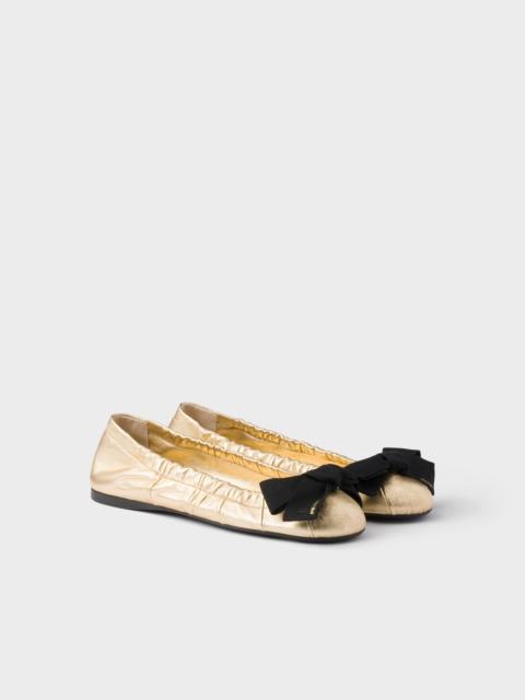 Mordoré nappa leather ballerinas with bow
