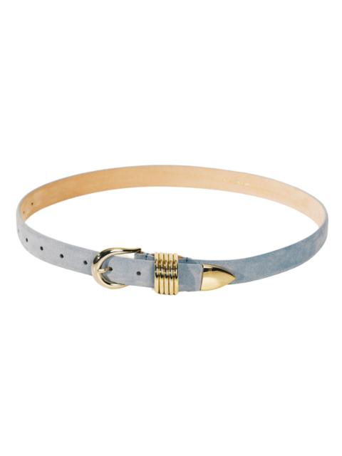 Powder Blue & Gold Suede Hollyhock