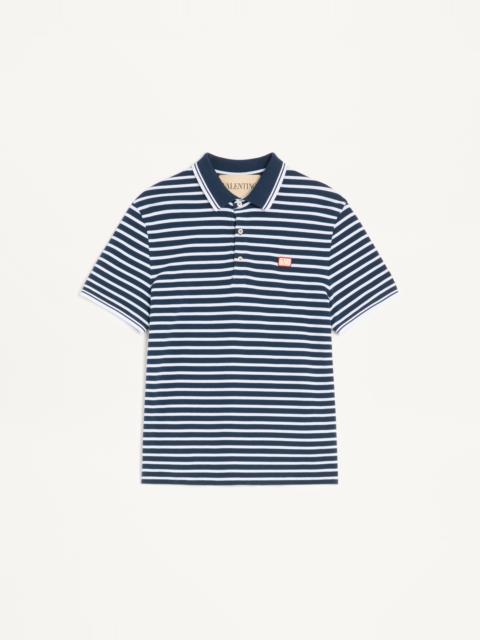VALENTINO COTTON PIQUÉ POLO WITH VLOGO PATCH