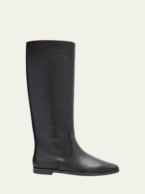 Tilly Flat Leather Knee-High Riding Boots
