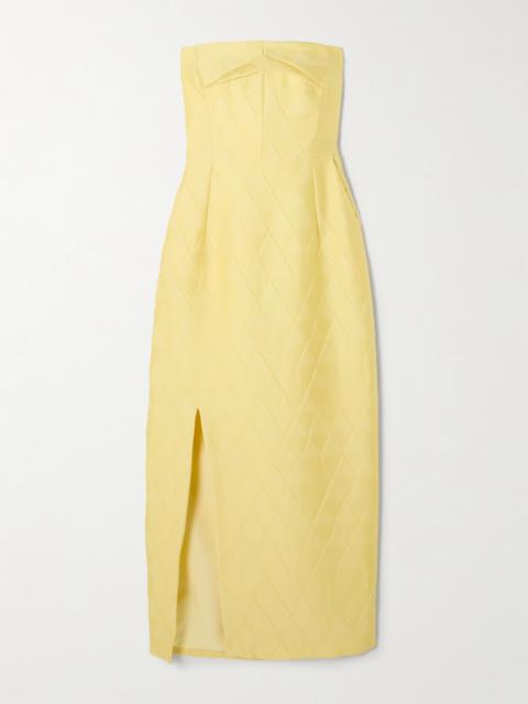 Pola Strapless Cloqué-jacquard Maxi Dress
