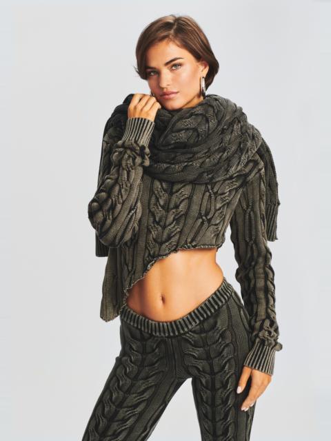 BLANKET CABLE KNIT SCARF