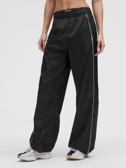 Stretch Satin Nylon Mid-Rise Pant