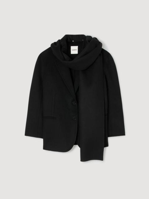 SHORT COAT WITH REMOVABLE SCARF