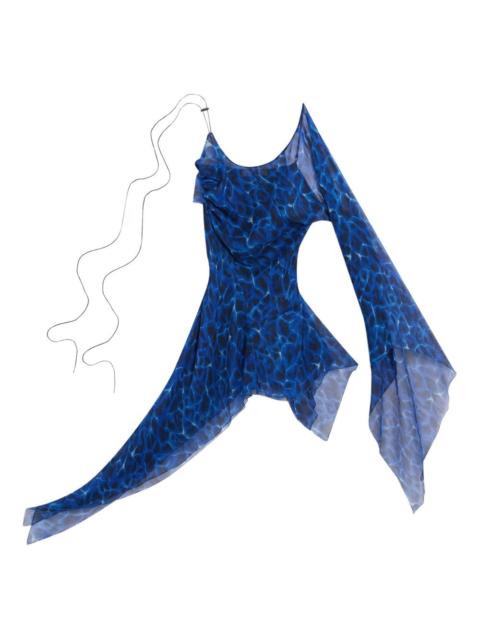 asymmetrical print dress