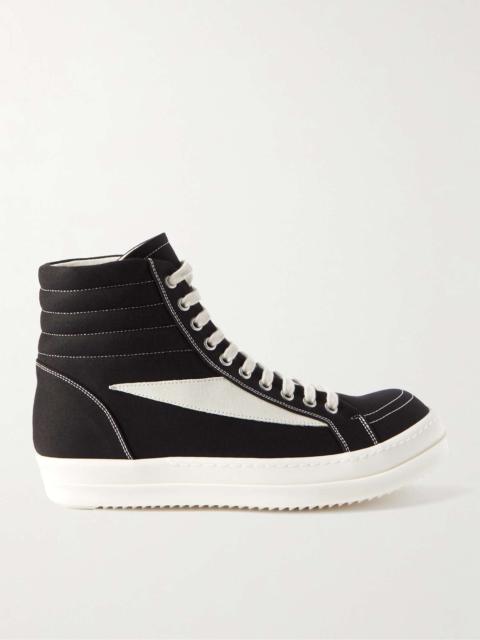 Rick Owens DRKSHDW Vintage Suede-Trimmed Canvas High-Top Sneakers ...