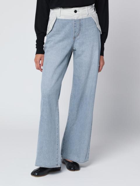 Blue/light grey two-tone jeans