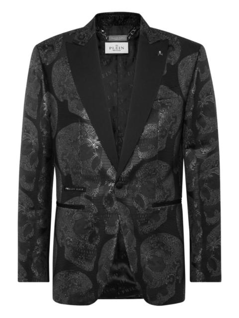 skull jacquard blazer