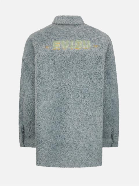 LOGO APPLIQUÉ SHERPA SHIRT JACKET