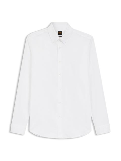 REGULAR-FIT SHIRT IN STRETCH-COTTON DOBBY