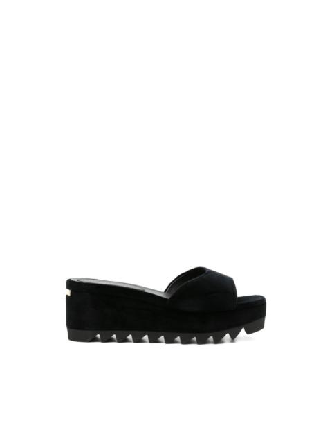 velvet platform sandals