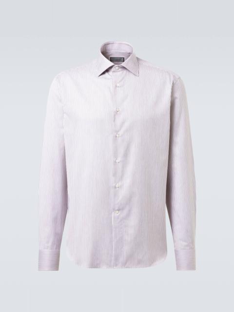 Striped cotton-blend shirt