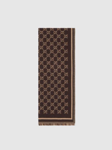 GG wool jacquard scarf