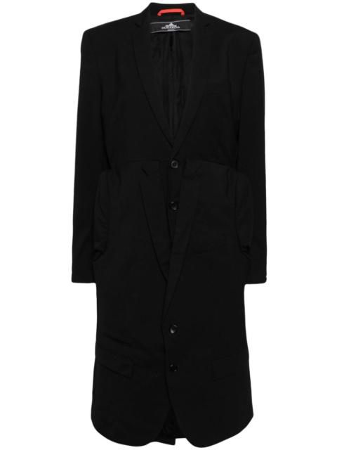 panelled single-breasted coat