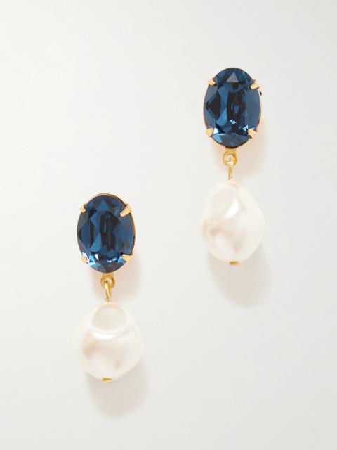 Tunis Gold-plated, Crystal And Faux Pearl Earrings