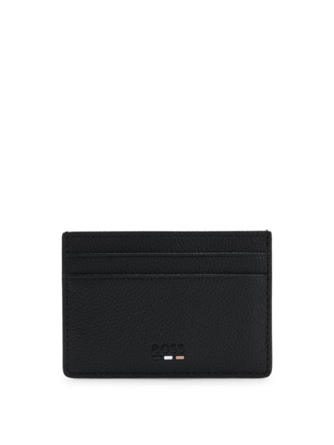 GRAINED FAUX-LEATHER CARD HOLDER WITH MONEY CLIP