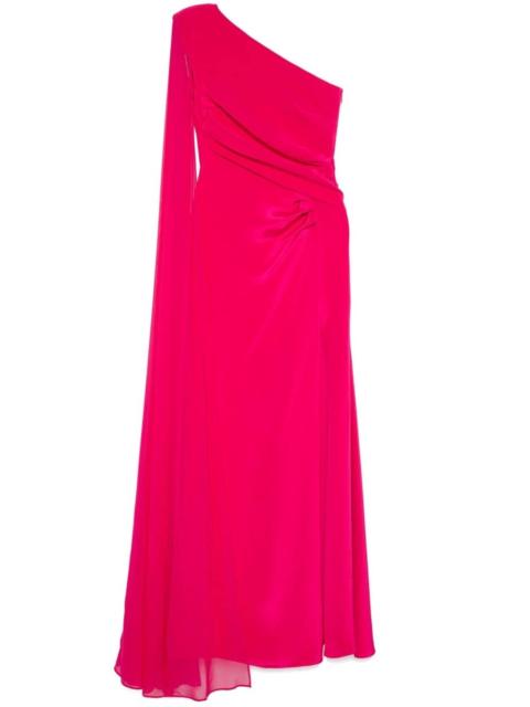 asymmetric silk gown