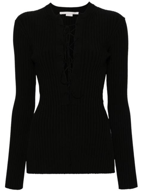 lace-up ribbed jumper