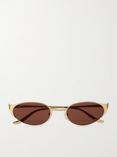 Panthère De Cartier Oval-frame Gold-tone Sunglasses
