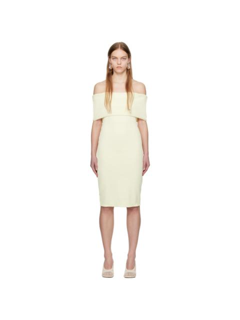Off-White Textured Midi Dress