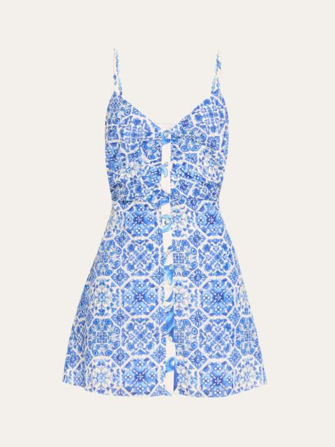 Positano Addie Button-Front Mini Dress