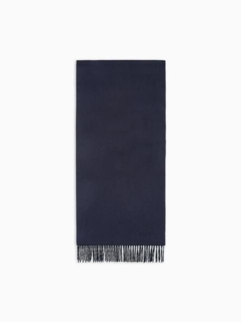 Cashmere scarf with embroidered logo