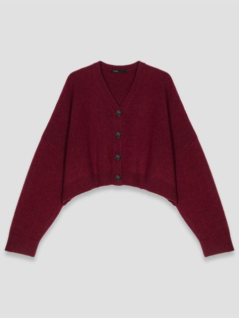 Cropped wool-blend cardigan